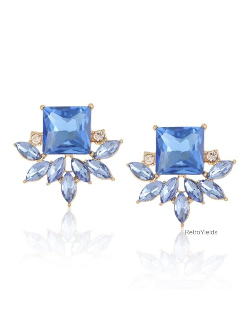 Vintage Rhinestone Crystal Cluster Drop Earrings Hypoallergenic Wedding Bridal